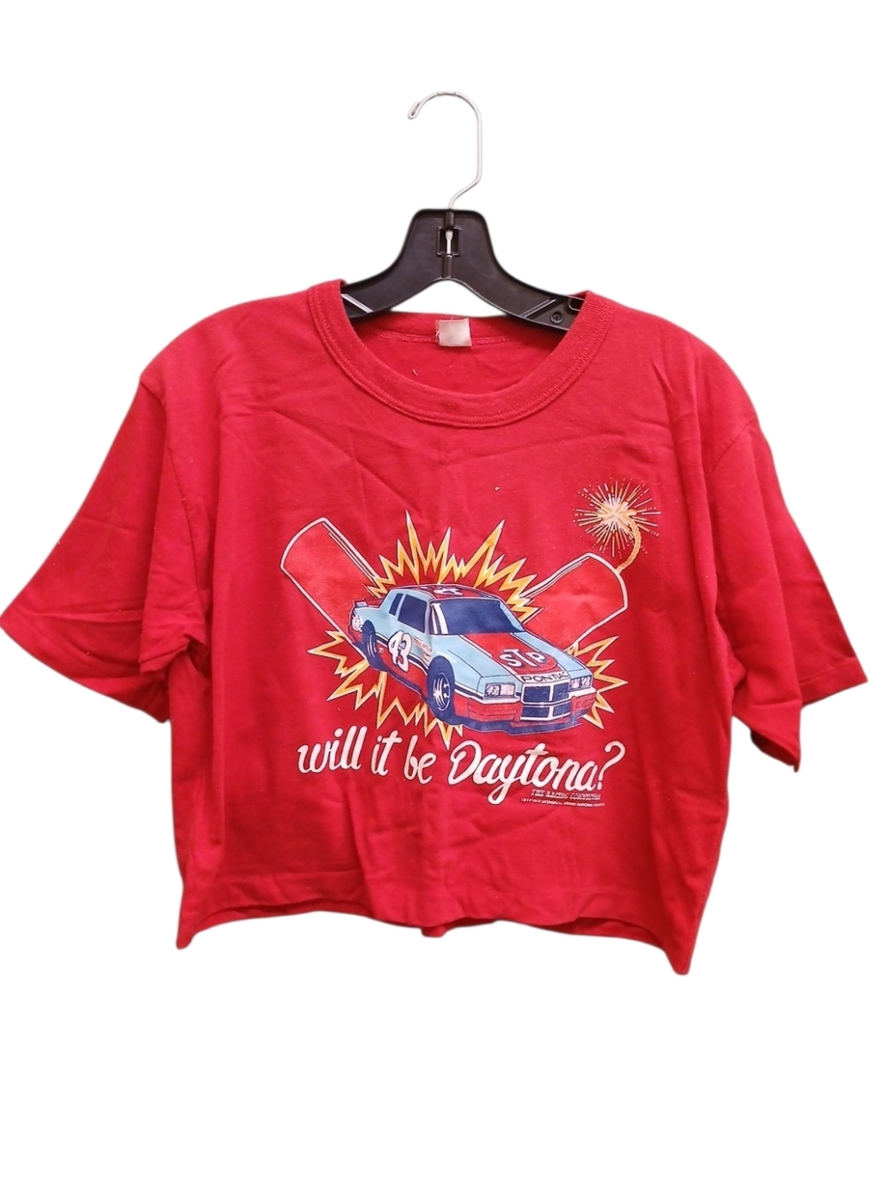 Vintage Daytona Red Crop Pontiac Graphic Tee Size Extra Large